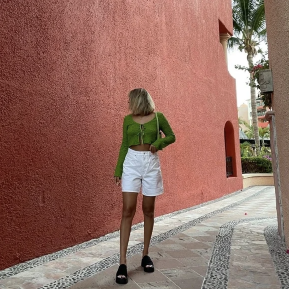 White Jean Shorts